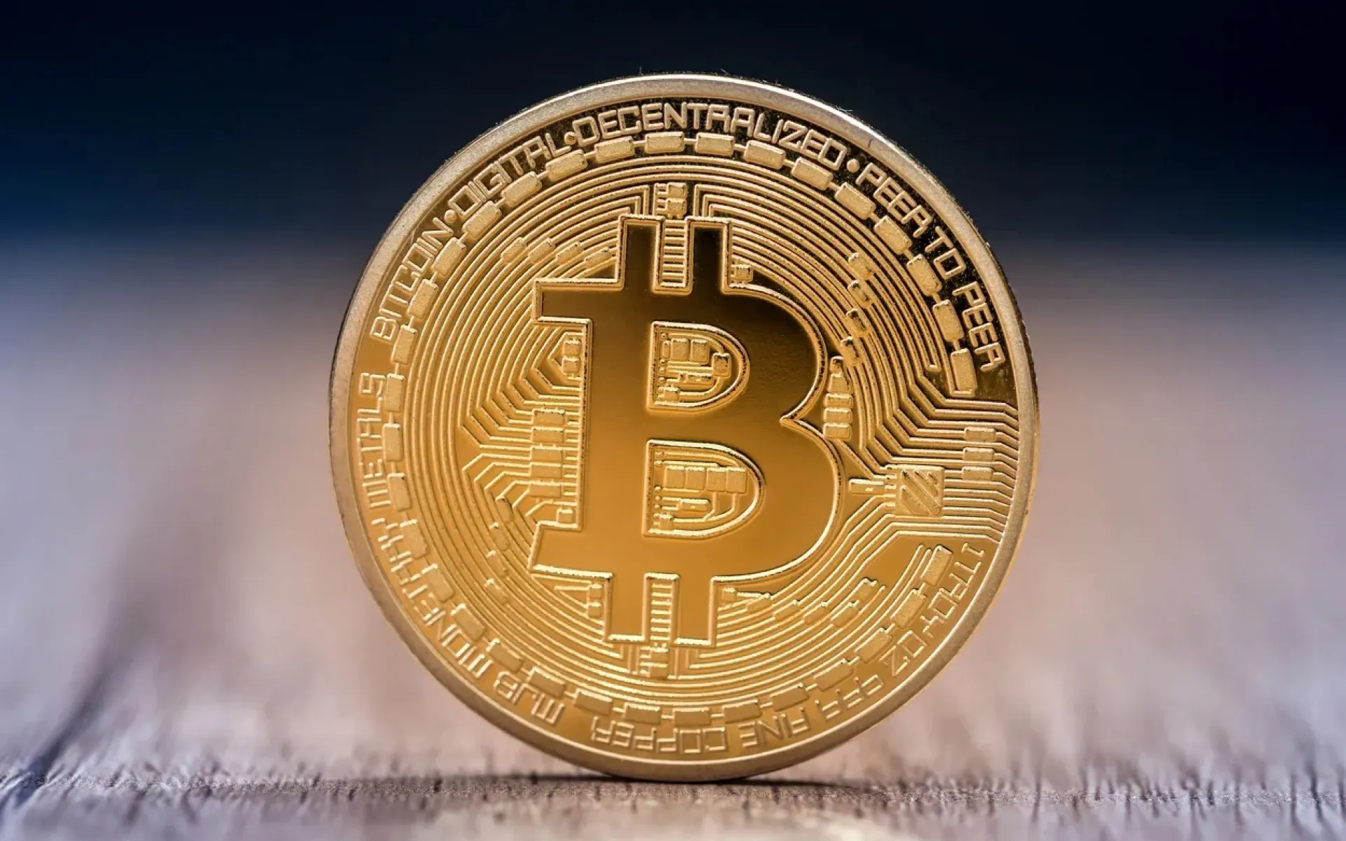 A photo of a physical bitcoin.